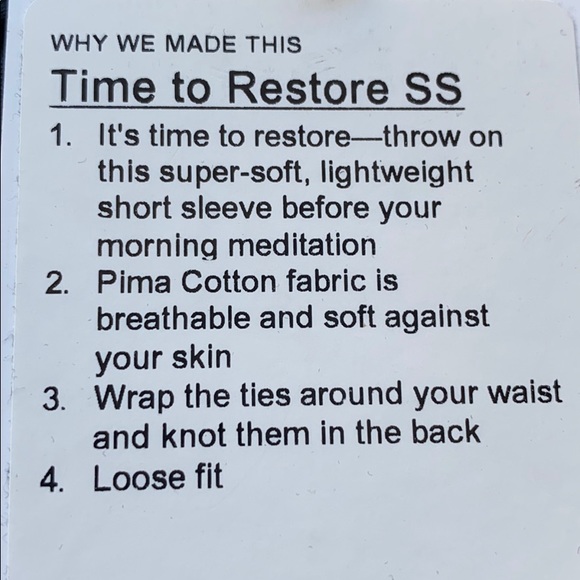 {Lululemon Athletica} time to restore short sleeve - size 4 - Picture 4 of 4